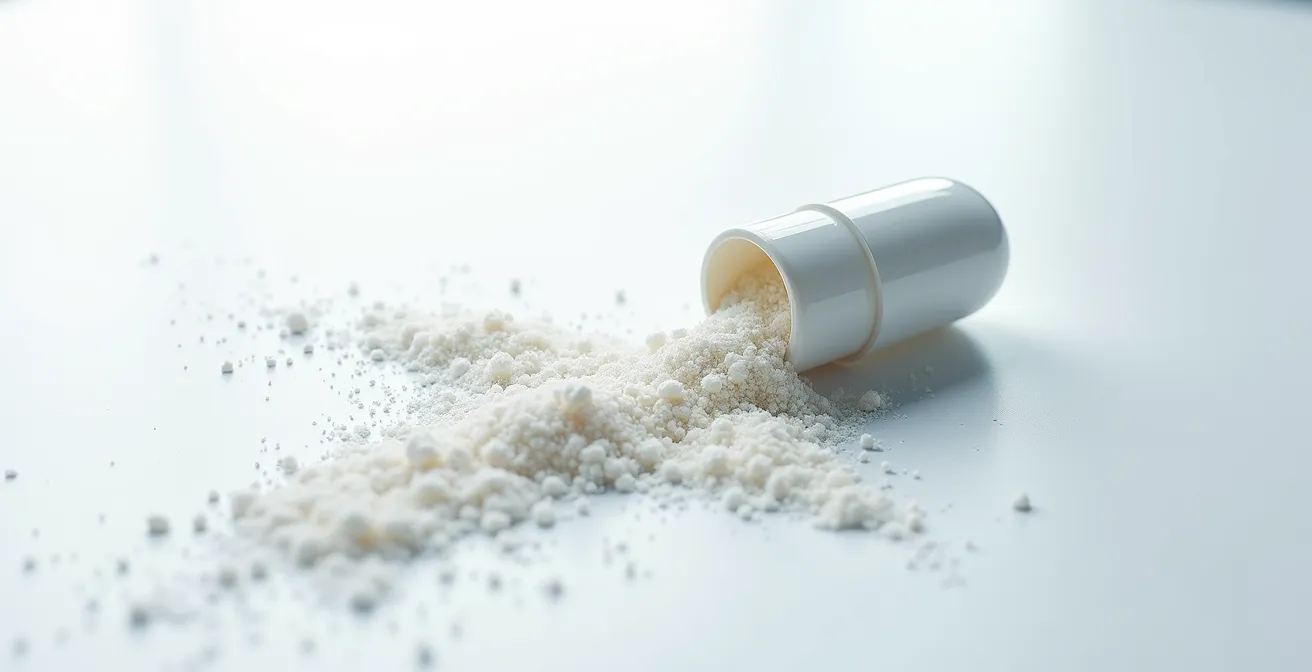 Microscopic view of spore-forming probiotic bacteria in protective encapsulation